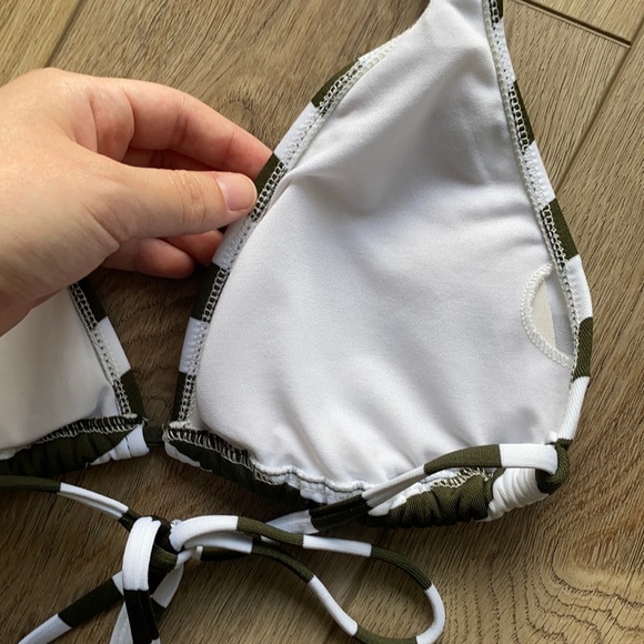 Mossimo Target Olive Green & White Stripe Bikini S - Picture 4 of 4